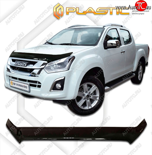 1 989 р. Дефлектор капота CA-Plastic  Isuzu D-Max  RT85,TFR ExtendedCab (2015-2021) (classic черный, без надписи)  с доставкой в г. Санкт‑Петербург