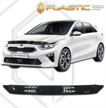 1 669 р. Дефлектор капота CA-Plastic  KIA Ceed  3 CD (2018-2024) (classic черный, без надписи)  с доставкой в г. Санкт‑Петербург. Увеличить фотографию 1