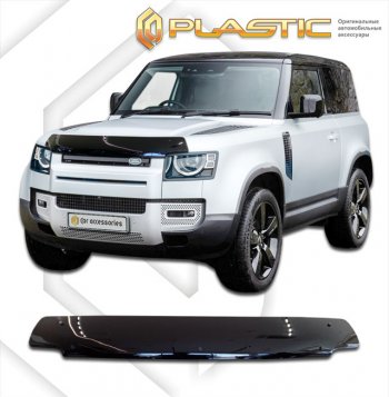 2 599 р. Дефлектор капота CA-Plastic  Land Rover Defender 90  L663 (2019-2022) (classic черный, без надписи)  с доставкой в г. Санкт‑Петербург. Увеличить фотографию 1