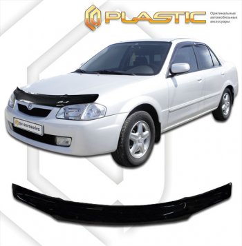 1 799 р. Дефлектор капота CA-Plastic  Mazda Familia  седан (1996-1999) (classic черный, без надписи)  с доставкой в г. Санкт‑Петербург. Увеличить фотографию 1