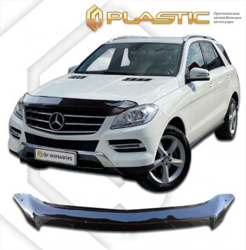 2 799 р. Дефлектор капота CA-Plastic  Mercedes-Benz ML class  W166 (2011-2015) (classic черный, без надписи)  с доставкой в г. Санкт‑Петербург. Увеличить фотографию 1