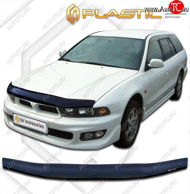 1 749 р. Дефлектор капота CA-Plastic  Mitsubishi Legnum  EA,EC универсал (1996-2002) (classic черный, без надписи)  с доставкой в г. Санкт‑Петербург