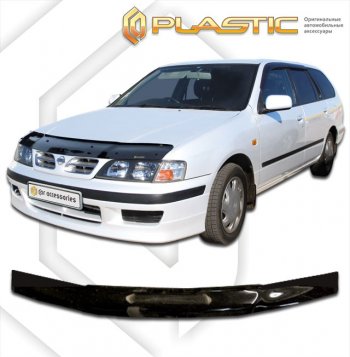 1 749 р. Дефлектор капота CA-Plastic  Nissan Primera  P11 (1997-2000) (classic черный, без надписи)  с доставкой в г. Санкт‑Петербург. Увеличить фотографию 1