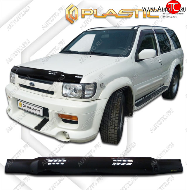 1 799 р. Дефлектор капота CA-Plastic  Nissan Terrano Regulus  1 R50 (1996-2002) (classic черный, без надписи)  с доставкой в г. Санкт‑Петербург