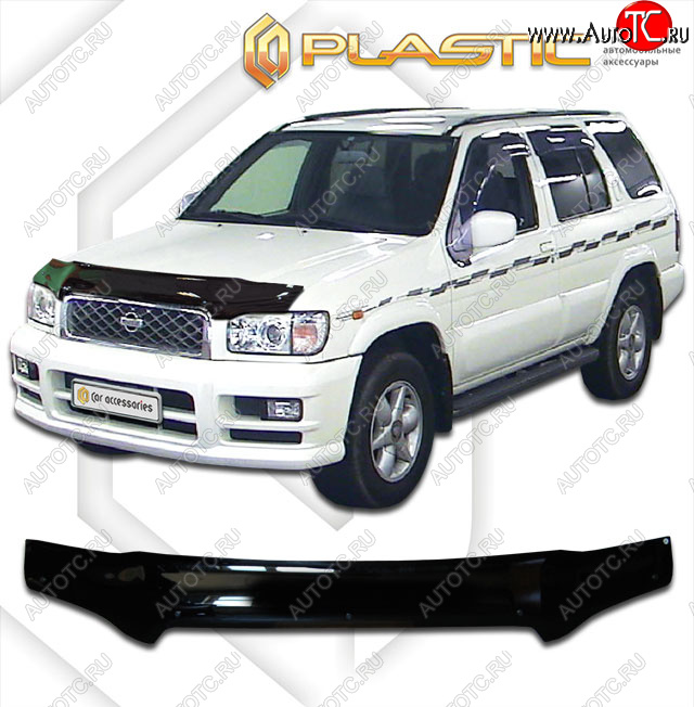 2 699 р. Дефлектор капота CA-Plastic  Nissan Terrano2  R50 (1999-2002) рестайлинг (classic черный, без надписи)  с доставкой в г. Санкт‑Петербург