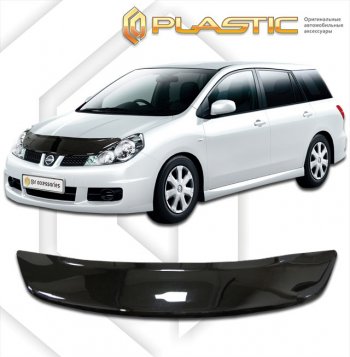 1 799 р. Дефлектор капота CA-Plastic  Nissan Wingroad  3 Y12 (2005-2018) (classic черный, без надписи)  с доставкой в г. Санкт‑Петербург. Увеличить фотографию 1