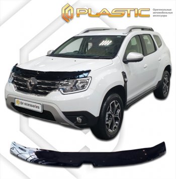 2 799 р. Дефлектор капота CA-Plastic  Renault Duster  HM (2020-2024) (classic черный, без надписи)  с доставкой в г. Санкт‑Петербург. Увеличить фотографию 1