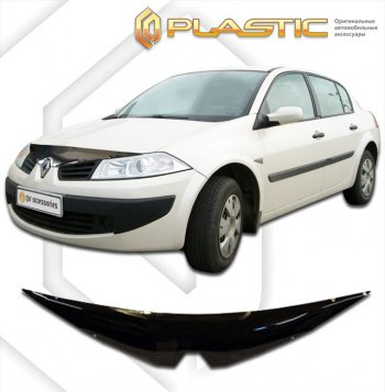 1 899 р. Дефлектор капота CA-Plastic  Renault Megane  седан (2006-2009)  рестайлинг (classic черный, без надписи)  с доставкой в г. Санкт‑Петербург. Увеличить фотографию 1