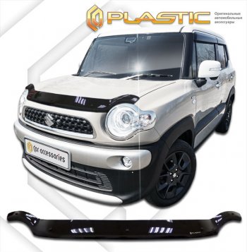 1 759 р. Дефлектор капота CA-Plastic Suzuki Xbee MN71S дорестайлинг (2017-2022) (classic черный, без надписи)  с доставкой в г. Санкт‑Петербург. Увеличить фотографию 1