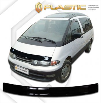 1 759 р. Дефлектор капота CA-Plastic Toyota Estima Lucida XR10,20 дорестайлинг (1992-1995) (classic черный, без надписи)  с доставкой в г. Санкт‑Петербург. Увеличить фотографию 1