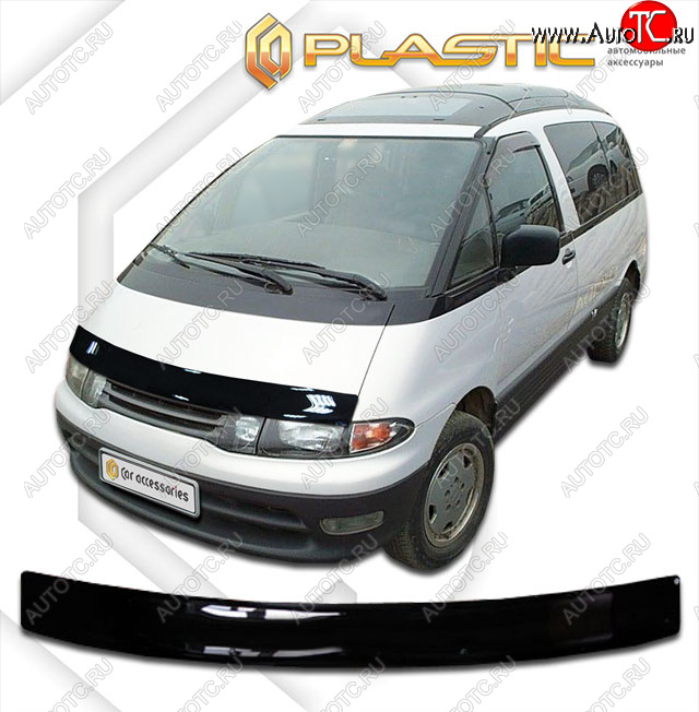 1 759 р. Дефлектор капота CA-Plastic Toyota Estima Lucida XR10,20 дорестайлинг (1992-1995) (classic черный, без надписи)  с доставкой в г. Санкт‑Петербург