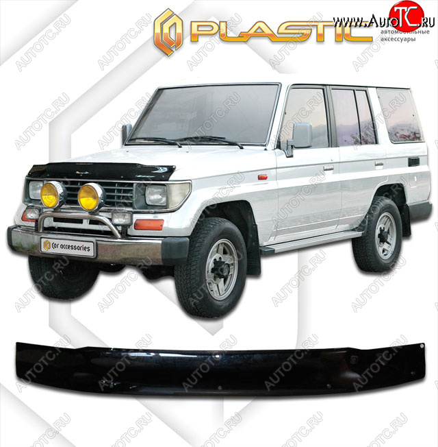 2 799 р. Дефлектор капота CA-Plastic  Toyota Land Cruiser  J70 (1994-2004) (classic черный, без надписи)  с доставкой в г. Санкт‑Петербург