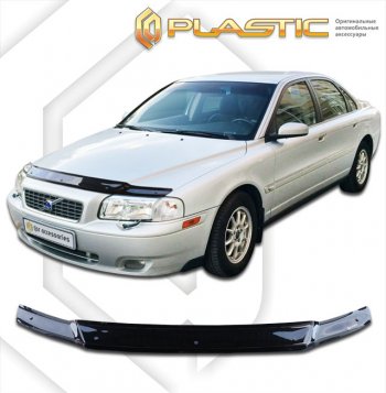 1 749 р. Дефлектор капота CA-Plastic  Volvo S80  TS седан (1998-2006) (classic черный, без надписи)  с доставкой в г. Санкт‑Петербург. Увеличить фотографию 1