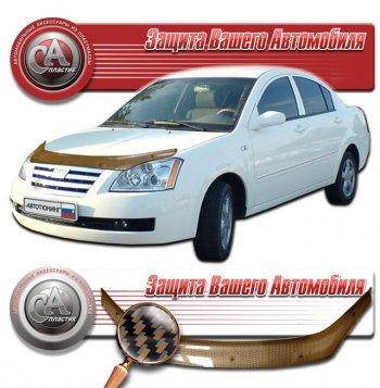 2 089 р. Дефлектор капота CA-Plastic  Chery Fora  A21 (2006-2010) (Шелкография карбон медь)  с доставкой в г. Санкт‑Петербург. Увеличить фотографию 1