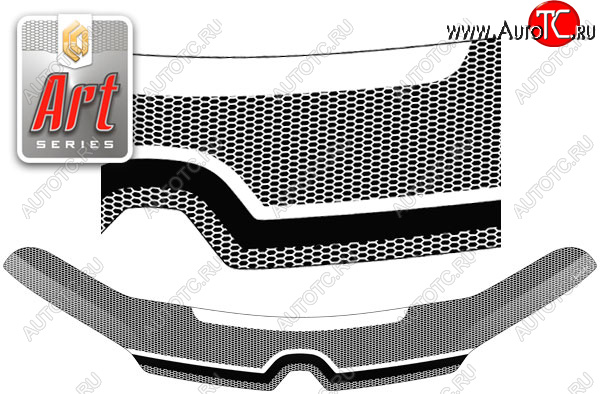 2 299 р. Дефлектор капота CA-Plastic  Renault Sandero Stepway  (B8) (2014-2018) дорестайлинг (Серия Art черная)  с доставкой в г. Санкт‑Петербург