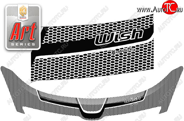 2 479 р. Дефлектор капота CA-Plastic  Toyota Wish  XE10 (2003-2005) дорестайлинг (Серия Art черная)  с доставкой в г. Санкт‑Петербург