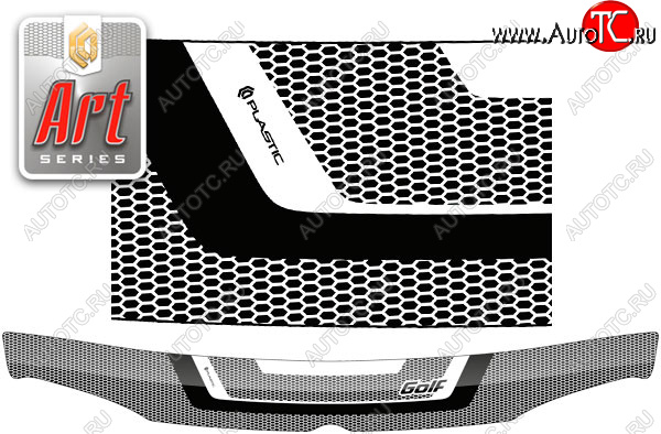 2 079 р. Дефлектор капота (левый руль) CA-Plastic  Volkswagen Golf  4 (1997-2003) (Серия Art черная)  с доставкой в г. Санкт‑Петербург