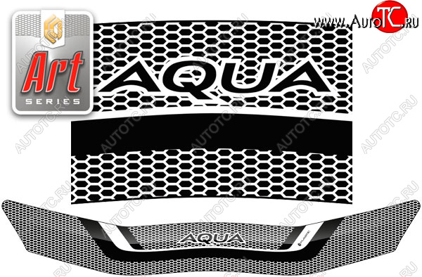 1 899 р. Дефлектор капота CA-Plastic  Toyota Aqua  P10 (2017-2021) (серия ART графит)  с доставкой в г. Санкт‑Петербург