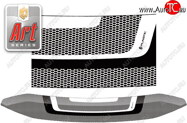 1 839 р. Дефлектор капота CA-Plastic  Volkswagen Multivan  T5 (2009-2015) рестайлинг (серия ART белая)  с доставкой в г. Санкт‑Петербург