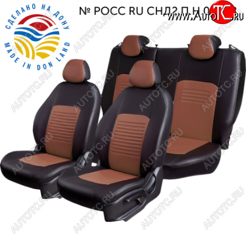 4 999 р.  Комплект чехлов сидений Lord Auto(Экокожа) Chevrolet Aveo T200 седан (2003-2008) (Черный+темно-коричневый)  с доставкой в г. Санкт‑Петербург