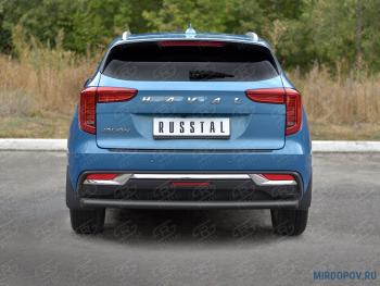 8 099 р. Защита заднего бампера d63 секции Russtal Haval Jolion дорестайлинг (2020-2024) (черные)  с доставкой в г. Санкт‑Петербург. Увеличить фотографию 1