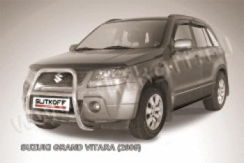 Защита переднего бампера кенгурятник d57 высокий Slitkoff Suzuki Grand Vitara JT 3 двери дорестайлинг (2005-2008)