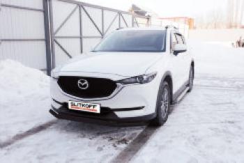 Защита переднего бампера d57+d42 двойная Slitkoff Mazda CX-5 KF (2016-2025)