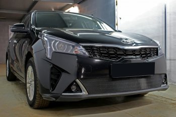 3 299 р. Защитная сетка в бампер (низ, ячейка 3х7 мм) Alfeco Стандарт KIA Rio X рестайлинг (2020-2024) (Чёрная)  с доставкой в г. Санкт‑Петербург. Увеличить фотографию 5