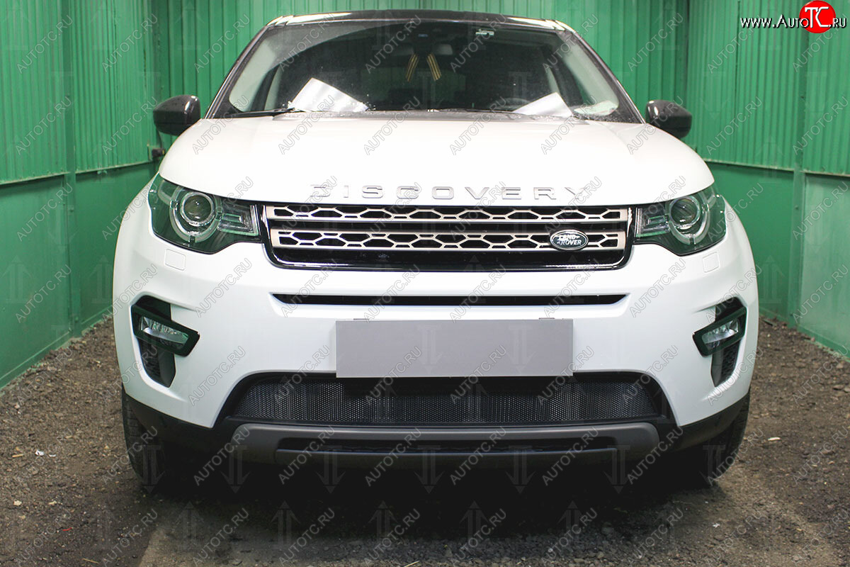 3 199 р. Защитная сетка в бампер (низ, ячейка 3х7 мм) Alfeco Стандарт  Land Rover Discovery Sport  L550 (2014-2024) (Чёрная)  с доставкой в г. Санкт‑Петербург