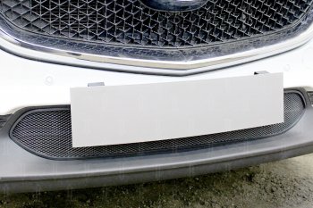 3 099 р. Защитная сетка в бампер (низ, ячейка 3х7 мм) Alfeco Стандарт  Mazda CX-5  KF (2016-2024) (Чёрная)  с доставкой в г. Санкт‑Петербург. Увеличить фотографию 3