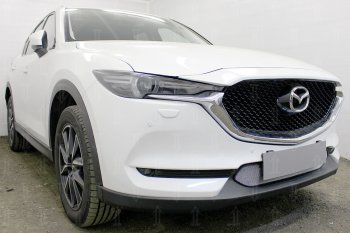 3 199 р. Защитная сетка в бампер (низ, ячейка 3х7 мм) Alfeco Стандарт Mazda CX-5 KF (2016-2024) (Хром)  с доставкой в г. Санкт‑Петербург. Увеличить фотографию 4