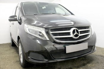 3 099 р. Защитная сетка в бампер (низ, ячейка 3х7 мм) Alfeco Стандарт  Mercedes-Benz Vito  W447 (2015-2020) дорестайлинг (Чёрная)  с доставкой в г. Санкт‑Петербург. Увеличить фотографию 3