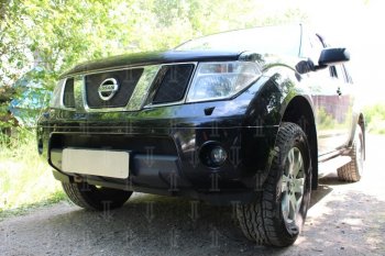 3 399 р. Защитная сетка в бампер (низ, ячейка 3х7 мм) Стрелка11 Стандарт Nissan Navara 2 D40 дорестайлинг (2004-2010) (Чёрная)  с доставкой в г. Санкт‑Петербург. Увеличить фотографию 2