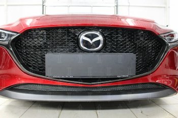 3 599 р. Защитная сетка в бампер (низ, ячейка 4х10 мм) Alfeco Премиум Mazda 3/Axela BP хэтчбэк (2019-2024) (Чёрная)  с доставкой в г. Санкт‑Петербург. Увеличить фотографию 1