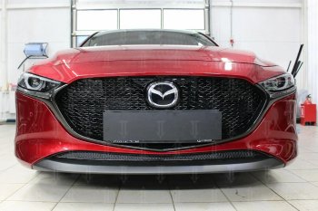 3 599 р. Защитная сетка в бампер (низ, ячейка 4х10 мм) Alfeco Премиум Mazda 3/Axela BP хэтчбэк (2019-2024) (Чёрная)  с доставкой в г. Санкт‑Петербург. Увеличить фотографию 2