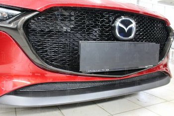 3 599 р. Защитная сетка в бампер (низ, ячейка 4х10 мм) Alfeco Премиум Mazda 3/Axela BP хэтчбэк (2019-2024) (Чёрная)  с доставкой в г. Санкт‑Петербург. Увеличить фотографию 3