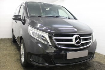 4 949 р. Защитная сетка в бампер (низ, ячейка 4х10 мм) Alfeco Премиум  Mercedes-Benz Vito  W447 (2015-2020) (Чёрная)  с доставкой в г. Санкт‑Петербург. Увеличить фотографию 2