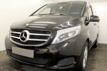 4 949 р. Защитная сетка в бампер (низ, ячейка 4х10 мм) Alfeco Премиум  Mercedes-Benz Vito  W447 (2015-2020) (Чёрная)  с доставкой в г. Санкт‑Петербург. Увеличить фотографию 3