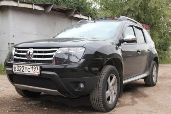 4 199 р. Защитная сетка в бампер (низ, ячейка 4х10 мм) Стрелка11 Премиум Renault Duster HS дорестайлинг (2010-2015) (Чёрная)  с доставкой в г. Санкт‑Петербург. Увеличить фотографию 2