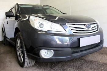 3 999 р. Защитная сетка в бампер (низ, ячейка 4х10 мм) Стрелка11 Премиум Subaru Outback BR/B14 дорестайлинг универсал (2009-2013) (Чёрная)  с доставкой в г. Санкт‑Петербург. Увеличить фотографию 4