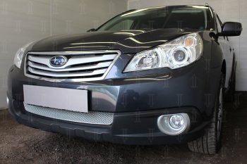 4 199 р. Защитная сетка в бампер (низ, ячейка 4х10 мм) Стрелка11 Премиум Subaru Outback BR/B14 дорестайлинг универсал (2009-2013) (Хром)  с доставкой в г. Санкт‑Петербург. Увеличить фотографию 3