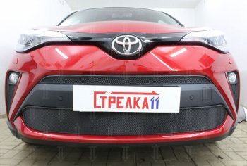 5 399 р. Защитная сетка в бампер (низ, ячейка 4х10 мм) Стрелка11 Премиум Toyota C-HR NGX10, ZGX10 рестайлинг (2019-2024) (Чёрная)  с доставкой в г. Санкт‑Петербург. Увеличить фотографию 2