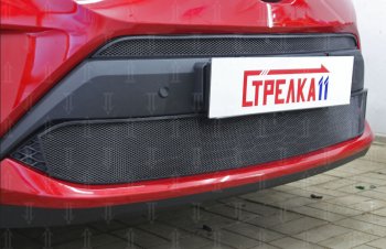 5 399 р. Защитная сетка в бампер (низ, ячейка 4х10 мм) Стрелка11 Премиум Toyota C-HR NGX10, ZGX10 рестайлинг (2019-2024) (Чёрная)  с доставкой в г. Санкт‑Петербург. Увеличить фотографию 1