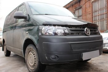 4 199 р. Защитная сетка в бампер (низ, ячейка 4х10 мм) Стрелка11 Премиум Volkswagen Caravelle T5 рестайлинг (2009-2015) (Чёрная)  с доставкой в г. Санкт‑Петербург. Увеличить фотографию 2