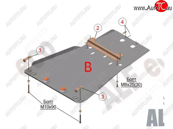 6 299 р. Защита картера двигателя и КПП (V-5,7) Alfeco Lexus LX570 J200 дорестайлинг (2007-2012) (Сталь 2 мм)  с доставкой в г. Санкт‑Петербург