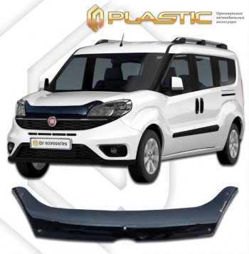 1 759 р. Дефлектор капота CA-Plastic Fiat Doblo 263 рестайлинг (2015-2022) (classic черный, без надписи)  с доставкой в г. Санкт‑Петербург. Увеличить фотографию 1