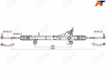 13 199 р. Рейка рулевая LHD SAT  Toyota Fortuner ( AN50/AN60,  AN160) - Hilux  AN120  с доставкой в г. Санкт‑Петербург. Увеличить фотографию 1