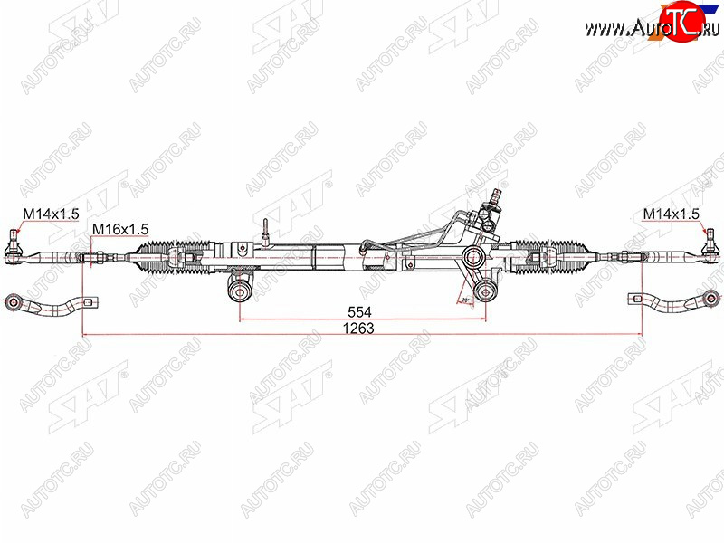 13 199 р. Рейка рулевая LHD SAT Toyota Hilux AN120 дорестайлинг (2016-2020)  с доставкой в г. Санкт‑Петербург