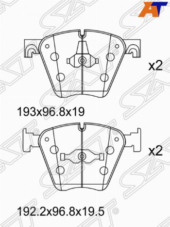 Колодки тормозные SAT (передние) BMW (БМВ) X6 (Икс6)  F16 (2014-2020) F16