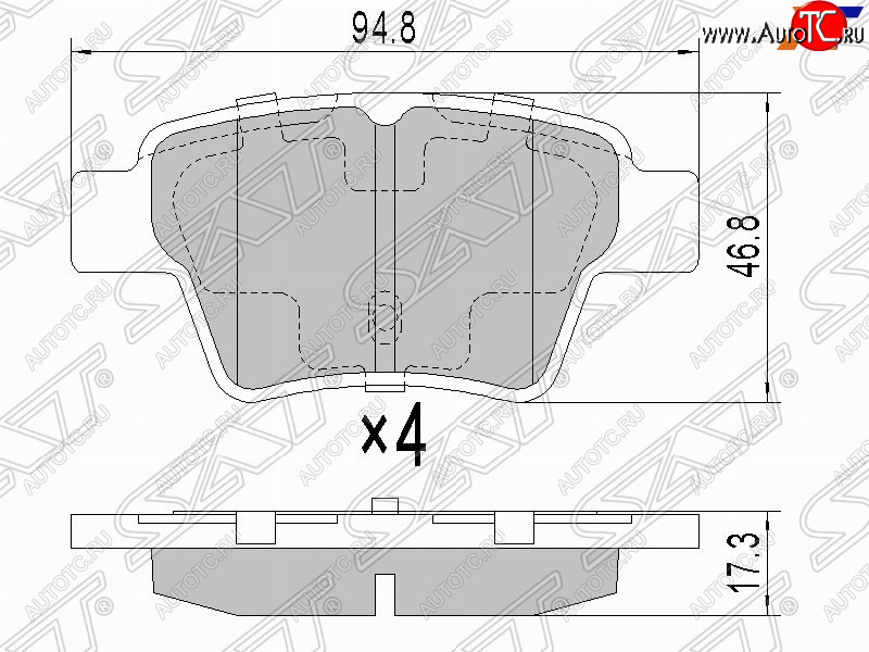 829 р. Задние тормозные колодки SAT  Geely Emgrand EC7 (2009-2016) седан дорестайлинг, хэтчбек  с доставкой в г. Санкт‑Петербург